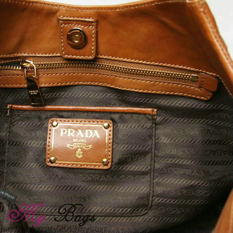 2014 Prada baltico soft calf leather shoulder bag BR4826 camel - Click Image to Close